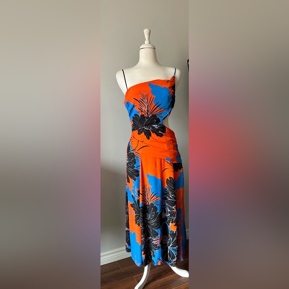 Anthropologie Dresses & Skirts - Anthropologie Tracy Reese Floral One-Shoulder Cut-Out Midi Dress - Large